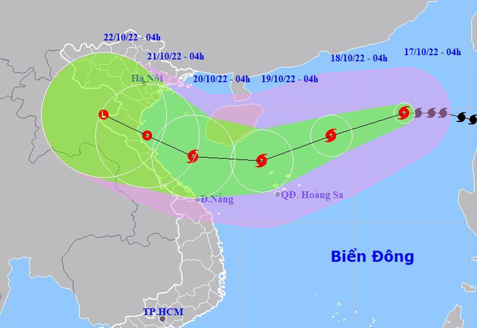 Bão số 6 giật cấp 14 hướng vào miền Trung với tốc độ 20 km/giờ - Ảnh 1. Bão số 6 giật cấp 14 hướng vào miền Trung với tốc độ 20 km/giờ - Ảnh 1.
