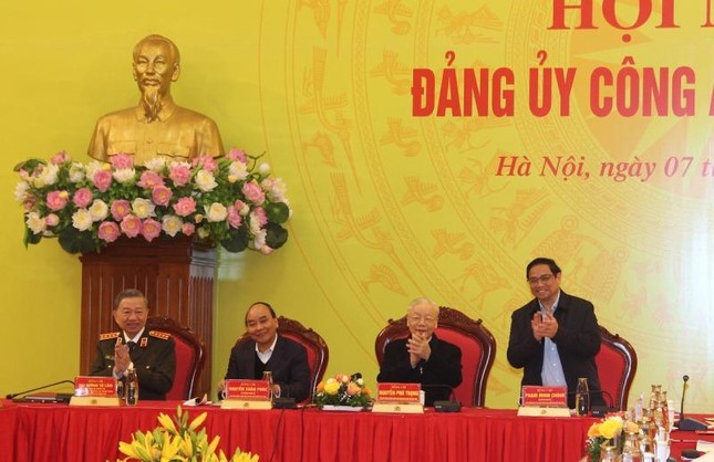 Tổng Bí thư, Chủ tịch nước và Thủ tướng dự Hội nghị Đảng uỷ Công an Trung ương ảnh 4