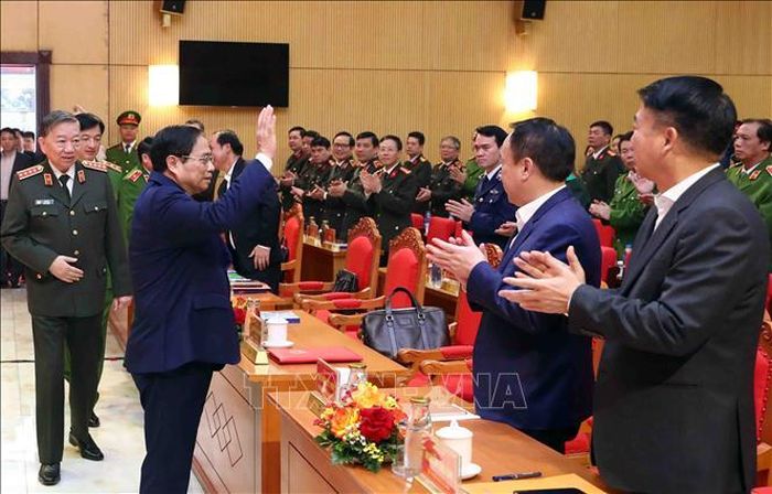 Thủ tướng Chính phủ Phạm Minh Chính tới dự hội nghị.