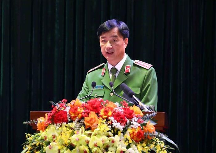 Trung tướng Nguyễn Duy Ngọc, Thứ trưởng Bộ Công an phát biểu.