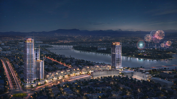   Kiến trúc thiết kế Sun Cosmo Residence Da Nang mang giá trị vượt thời gian. Ảnh phối cảnh minh họa