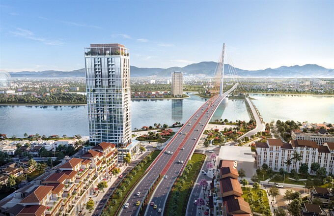 Kề cận sông Hàn, tòa P2 của The Panoma mang tới tầm nhìn “Sông trong tầm tay – Biển trong tầm nhìn” hiếm có. Ảnh phối cảnh minh họa