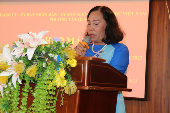 Bà Cao Thị Thanh Minh - Phó Chủ tịch Hội NCT phường Tân Quy, quận 7, TP. HCM ôn lại kỷ niệm, ý nghĩa Ngày Quốc tế NCT