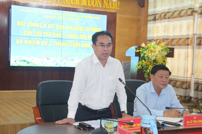 Phó Chủ tịch UBND tỉnh Trần Anh Tuấn – Phó Trưởng Ban Vận động phát biểu tại cuộc họp