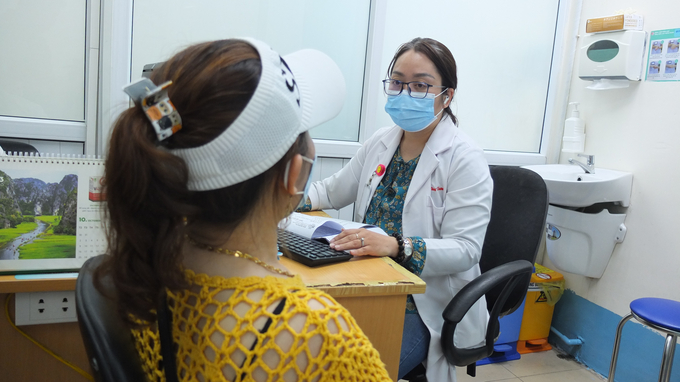 Chị L.T.T tái khám tại phòng khám nội thận  lọc máu bệnh viện Bình Dân
