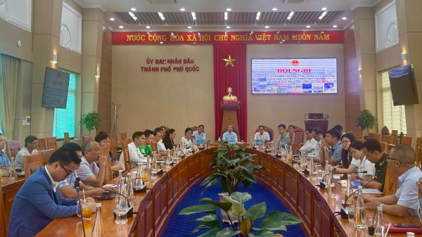 Quang cảnh hội nghị sơ kết “Ngày vì môi trường Phú Quốc” và công tác về giảm rác thải nhựa đại dương
