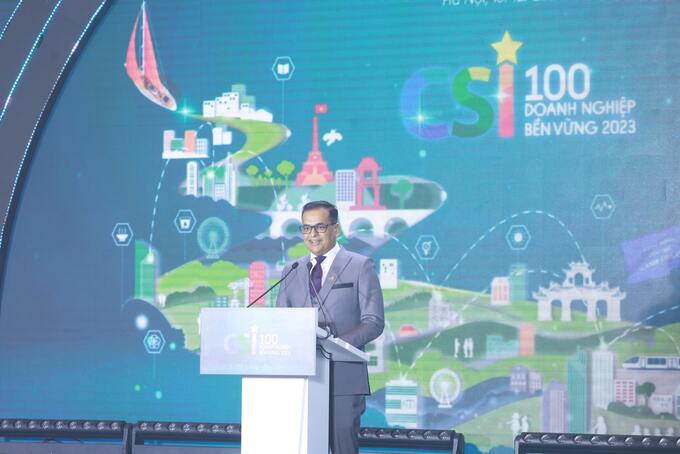 Ông Binu Jacob - Tổng Giám đốc Nestlé Việt Nam, đồng Chủ tịch VBCSD-VCCI, phát biểu tại chương trình