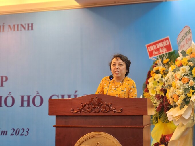 Bà Phạm Khánh Phong Lan - Giám đốc Sở An toàn thực phẩm TP. HCM phát biểu tại hội nghị