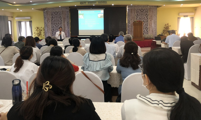 BS.CKII Nguyễn Thanh Truyền - Giám đốc Trung tâm Kiểm soát bệnh tật báo cáo tổng kết năm 2023 tại hội nghị