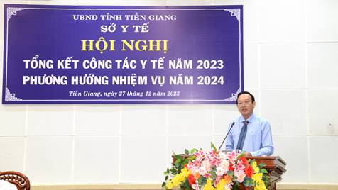 TS.BS Nguyễn Văn Dương - Giám đốc Sở Y tế Tiền Giang phát biểu tại hội nghị