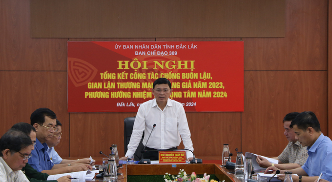 Ông Nguyễn Tuấn Hà – Phó Chủ tịch Thường trực UBND tỉnh, Trưởng Ban Chỉ đạo 389 tỉnh phát biểu tại hội nghị