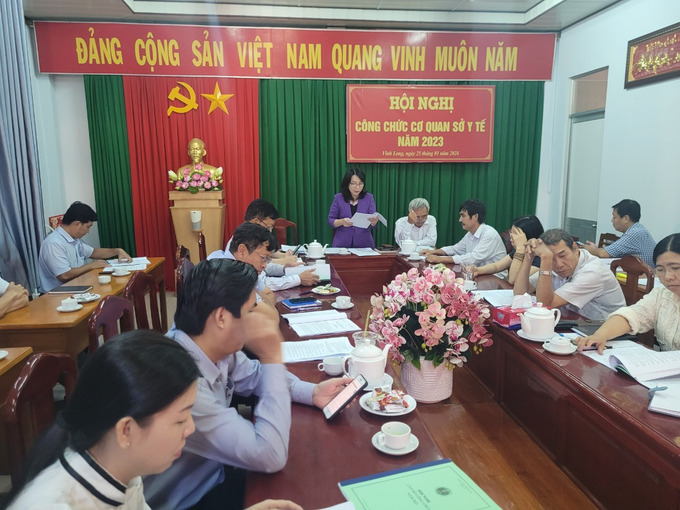TS.BS Hồ Thị Thu Hằng - Giám đốc Sở Y tế Vĩnh Long phát biểu khai mạc hội nghị