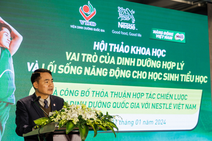 PGS.TS Trần Thanh Dương - Viện trưởng Viện Dinh dưỡng Quốc gia phát biểu tại sự kiện