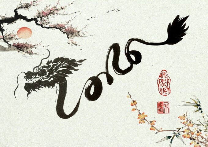 Họa tự chữ Long mang hình dáng rồng thời Lý của Hiếu Tín