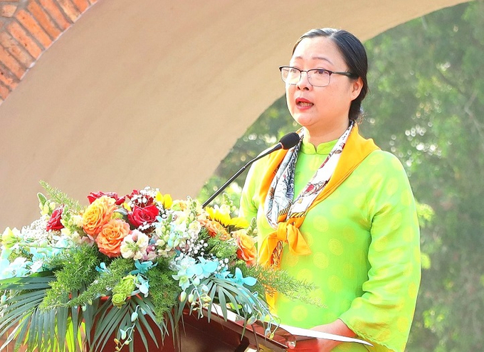 Bà Nguyễn Thị Quyên Thanh – Tỉnh ủy viên, Phó Chủ tịch UBND tỉnh phát biểu khai mạc