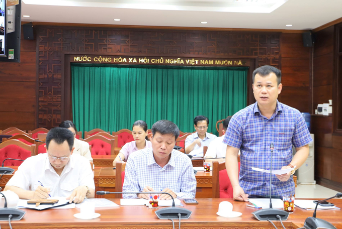 Phó Giám đốc Sở Nông nghiệp và Phát triển nông thôn Đỗ Xuân Dũng thông tin tại hội nghị