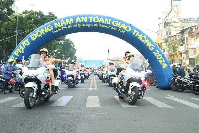 TP. HCM tổ chức lễ ra quân thực hiện nhiệm vụ năm an toàn giao thông 2024