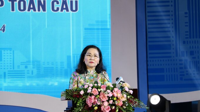 Bà Nguyễn Thị Lệ, Phó Bí thư Thành ủy, Chủ tịch HĐND TP.HCM phát biểu tại buổi lễ