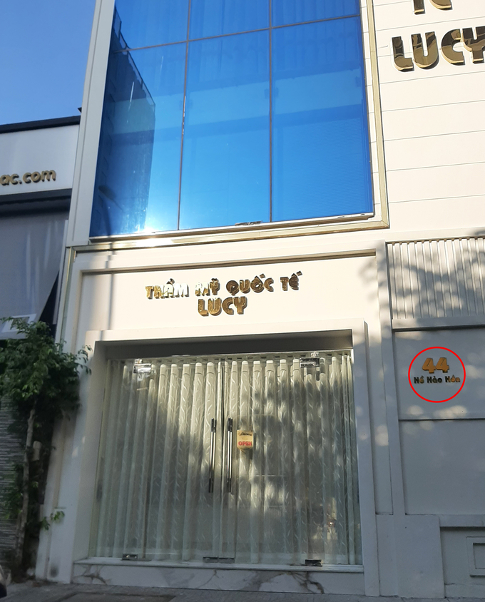 Thanh tra Sở Y tế TP.HCM xác định địa chỉ này là nơi Công ty TNHH thẩm mỹ quốc tế Lucy , Bà Trần Võ Thiên Kim và Y sĩ Võ Hải Phòng có hành vi vi phạm pháp luật
