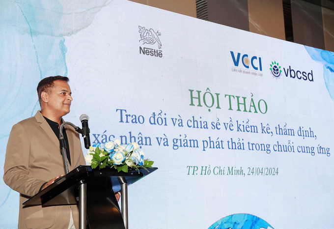 Ông Binu Jacob - Tổng giám đốc Nestlé Việt Nam phát biểu khai mạc hội thảo  