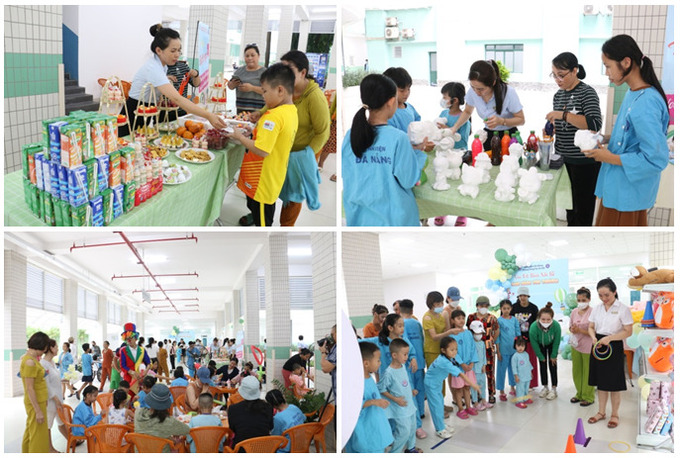 các bệnh nhi tham gia chương trình “Gian hàng yêu thương”