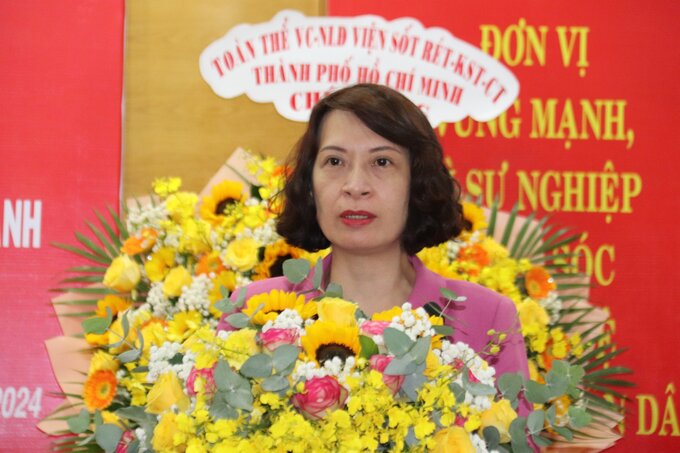 PGS.TS Nguyễn Thị Liên Hương - Thứ trưởng Bộ Y tế phát biểu tại buổi lễ trao quyết định bổ nhiệm (Ảnh: Phạm Thương)
