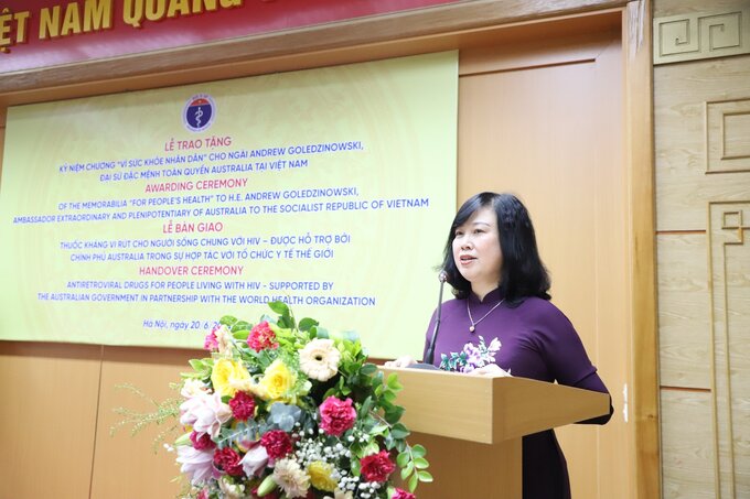 Bộ trưởng Bộ Y tế Đào Hồng Lan phát biểu