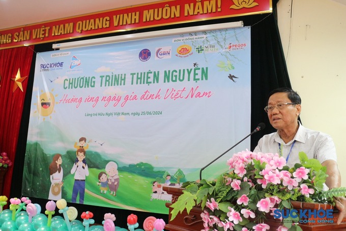 Ông Nguyễn Thăng Long - Giám đốc Làng Hữu nghị Việt Nam phát biểu tại chương trình