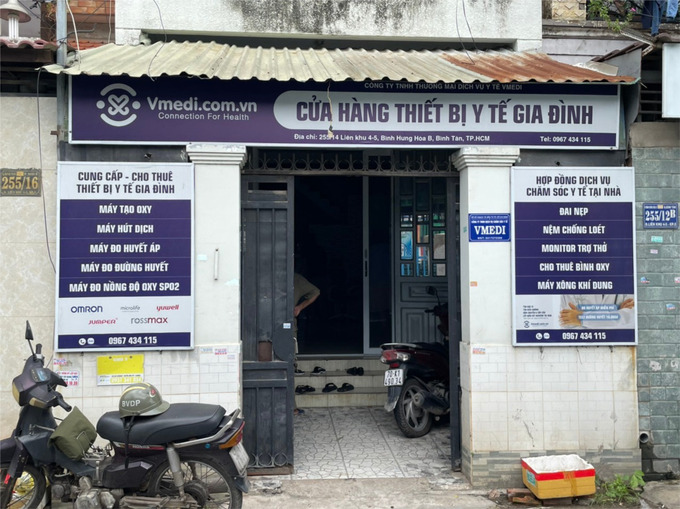 Công ty TNHH Dịch vụ Chăm sóc Y tế VMEDI tại địa chỉ số  255/14 liên khu 4 – 5, Phường Bình Hưng Hòa B, Quận Bình Tân, TP.HCM quảng cáo trái phép cung ứng dịch vụ “Truyền nước biển tại nhà - Dịch vụ khám chữa bệnh tại nhà TP.HCM” (Ảnh: Sở Y tế)