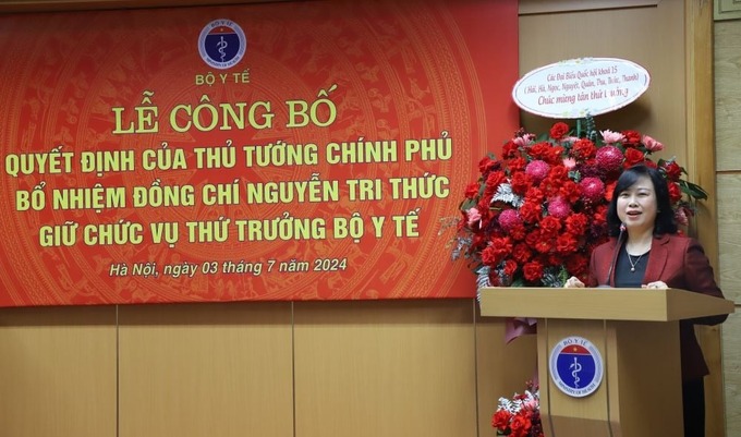 Bộ trưởng Bộ Y tế Đào Hồng Lan phát biểu tại buổi lễ