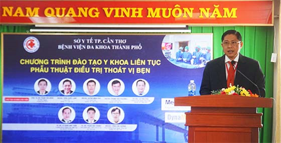 Ông Trần Quốc Luận - Giám đốc Bệnh viện Đa khoa TP. Cần Thơ phát biểu khai mạc