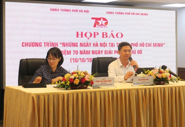 Phó Chủ tịch UBND TP. Hà Nội Hà Minh Hải chia sẻ tại họp báo (Ảnh: VGP/Vũ Phong)