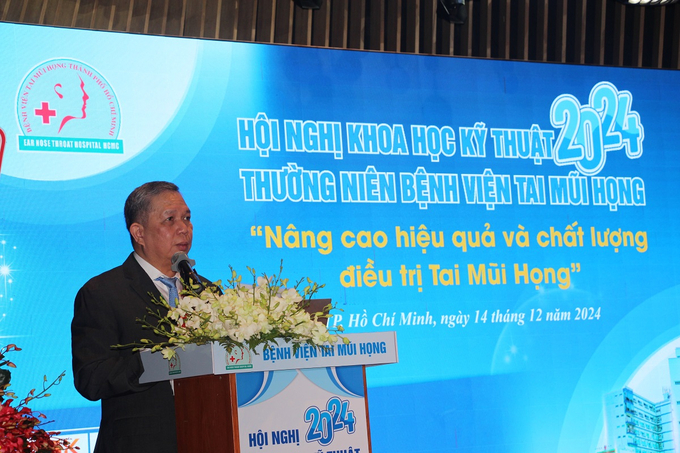 TS.BS Lê Trần Quang Minh - Giám đốc Bệnh viện Tai Mũi Họng TP.HCM phát biểu tại hội nghị