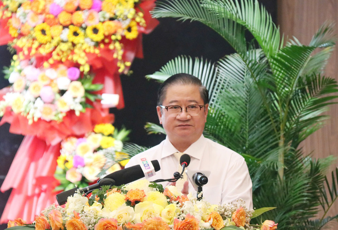 Phó Bí thư thành ủy, Chủ tịch UBND TP. Cần Thơ Trần Việt Trường phát biểu