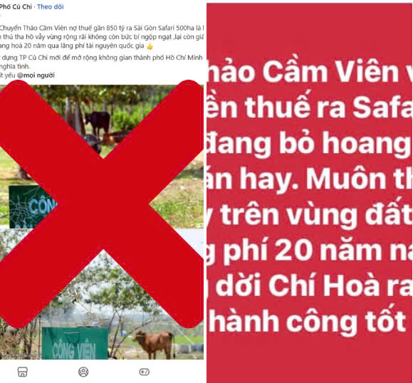 Thông tin lan truyền thất thiệt trên mạng cho rằng TP HCM sẽ dời Thảo Cầm Viên về Safari Củ Chi