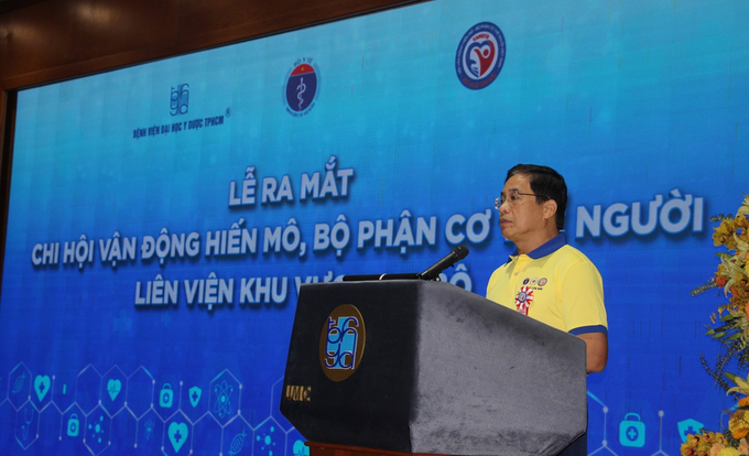 PGS.TS Nguyễn Hoàng Bắc, Giám đốc Bệnh viện Đại học Y Dược TP.HCM phát biểu tại buổi lễ