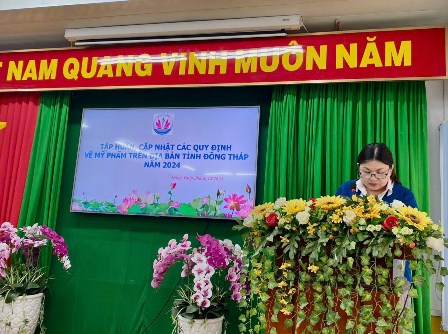 DS.CKI Lâm Thị Ngọc Kim – Phó Giám đốc Sở Y tế phát biểu tại buổi tập huấn