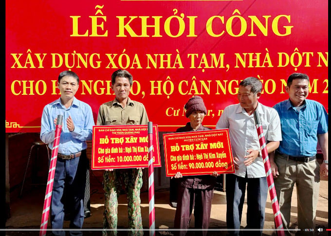 Huyện Cư Mgar khởi công xây dựng nhà cho các hộ nghèo và cận nghèo tháng 2/2025 (Ảnh: Công an tỉnh Đắk Lắk)