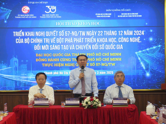 Lâm Đình Thắng - Giám đốc Sở KH&CN TP.HCM phát biểu tại hội thảo