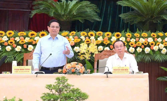 Thủ tướng Phạm Minh Chính - Trưởng Đoàn kiểm tra phát biểu tại hội nghị