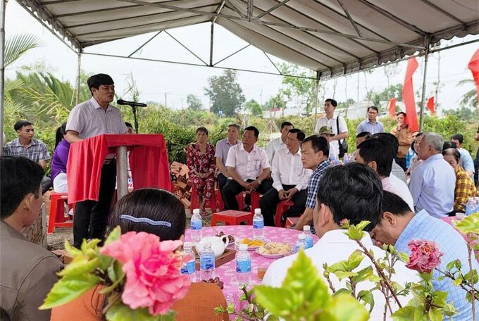 Ông Bùi Thanh Nhân - Trưởng Ban Tuyên giáo và Dân vận Tỉnh ủy Bình Dương phát biểu tại buổi lễ