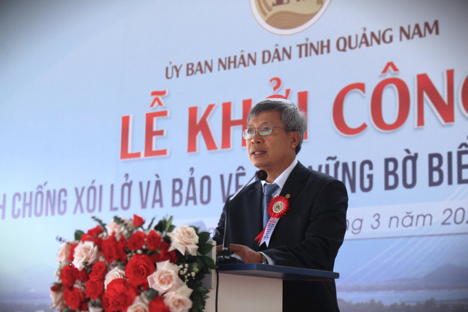 Ông Hồ Quang Bửu - Phó Chủ tịch UBND tỉnh Quảng Nam phát biểu tại lễ khởi công