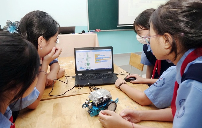 Một tiết học STEM của học sinh lớp 6/4 Trường THCS Nguyễn Văn Tố, quận 10