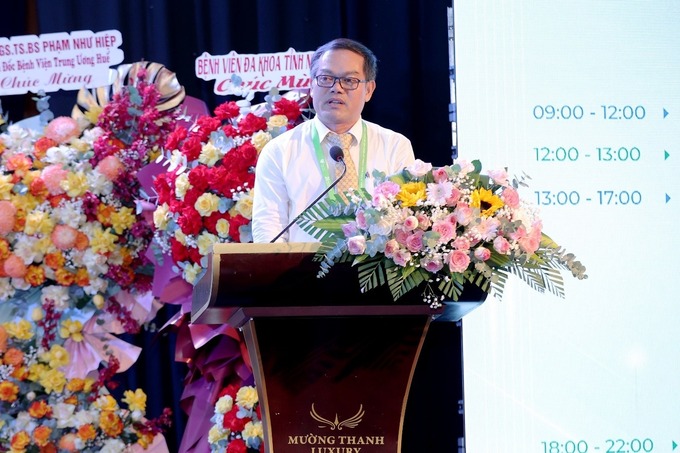 TS.BS Nguyễn Hữu Vũ Quang – Phó Giám đốc Sở Y tế Đắk Lắk phát biểu tại hội nghị (ảnh: Hòa Anh)