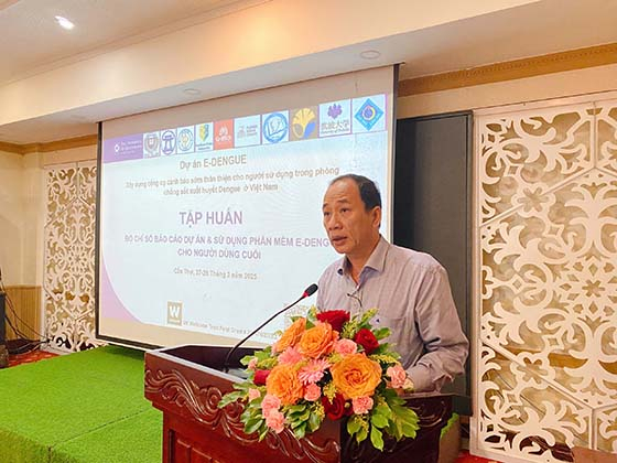 Ông Phạm Phú Trường Giang - Phó Giám đốc Sở Y tế TP. Cần Thơ phát biểu khai mạc huấn dự án E-Dengue