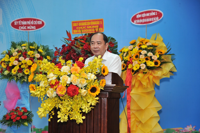 PGS.TS Tăng Chí Thượng, Giám đốc Sở Y tế TP.HCM phát biểu tại buổi lễ (Ảnh: BVCC)