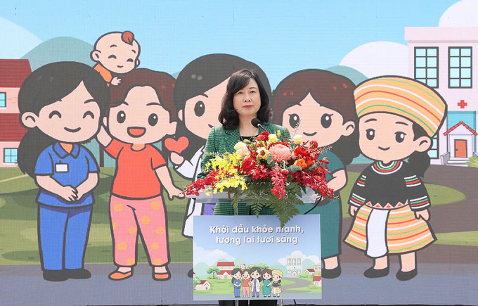 Bà Đào Hồng Lan - Uỷ viên Ban chấp hành Trung ương Đảng, Bộ trưởng Bộ Y tế phát biểu