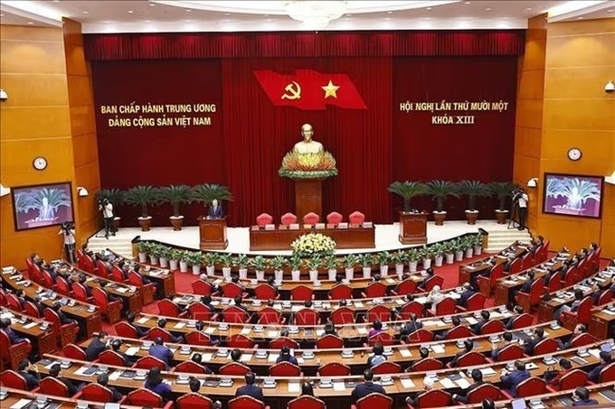 Tổng Bí thư Tô Lâm phát biểu bế mạc Hội nghị lần thứ 11 Ban Chấp hành Trung ương Đảng khóa XIII (Ảnh: Thống Nhất/TTXVN)