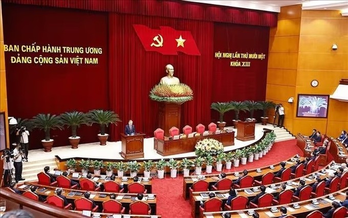 Tổng Bí thư Tô Lâm phát biểu bế mạc Hội nghị lần thứ 11 Ban Chấp hành Trung ương Đảng khóa XIII (Ảnh: Thống Nhất/TTXVN)
