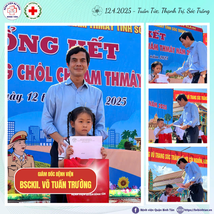 Khoảnh khắc trao quà cho trẻ em nghèo hiếu học
